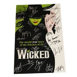 Wicked Signed Cast Autographed 14x22 Window Card Authentic Broadway Poster